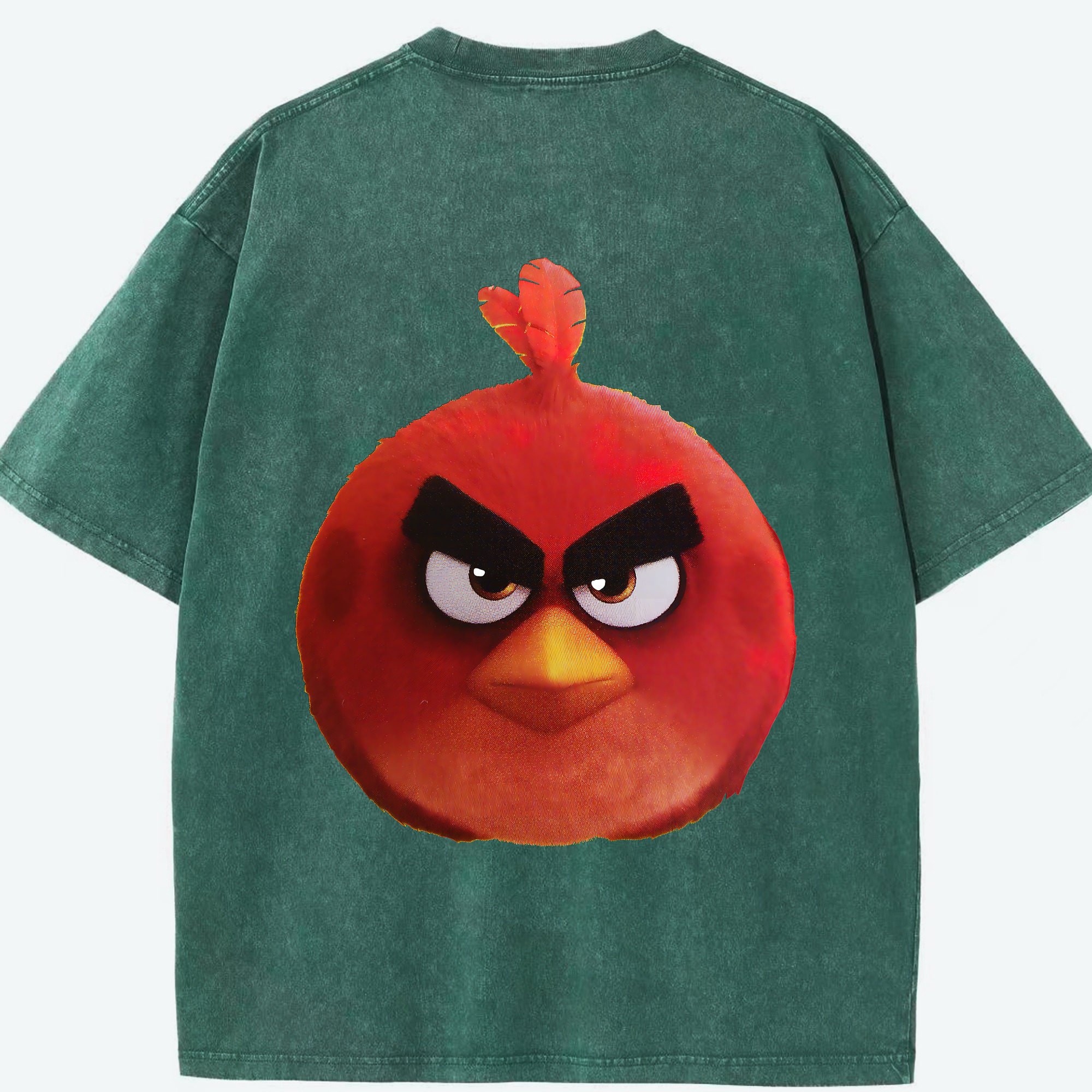 （画像用） Angry Birds アングリーバード 綿100% ヴィンテージ風 半袖Tシャツ（背面プリント）